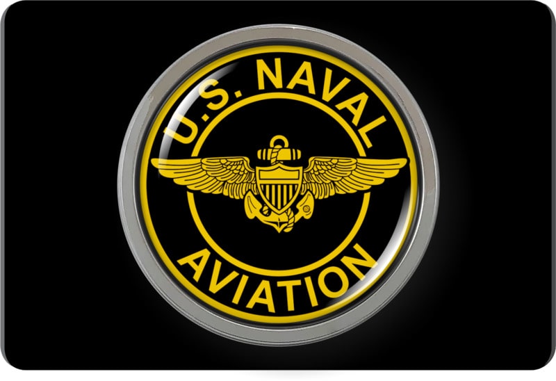 U.S. Naval Aviation and Gold Wings - Tow Hitch Cover with Chrome Metal Emblem